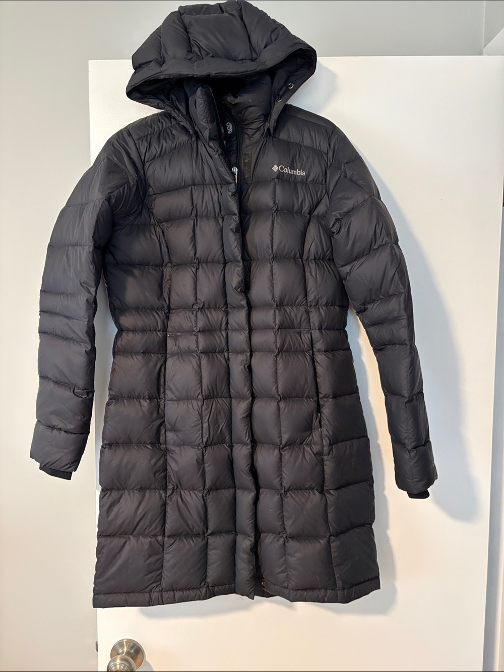 Columbia Women's Black Omni Heat Long Hooded Puffer Coat